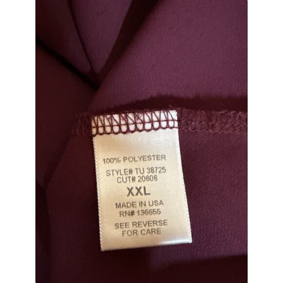 West Kei Women's Long Sleeve Surplice Soft Hi-Low Pullover Blouse Size XXL Red - Picture 8 of 8